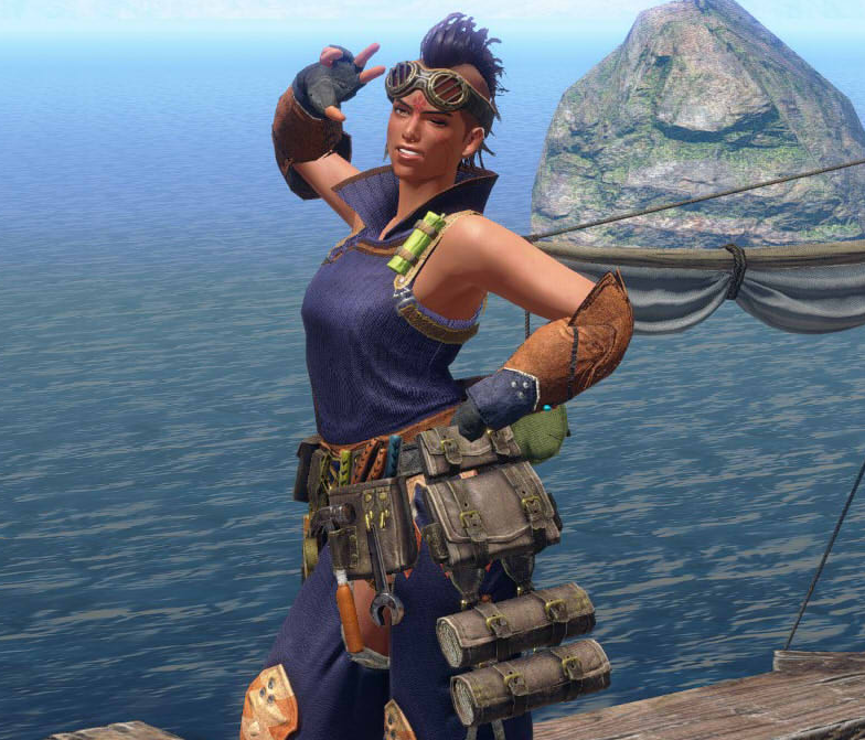 《怪物獵人崛起：曙光》女性教授套裝添加護目鏡MOD