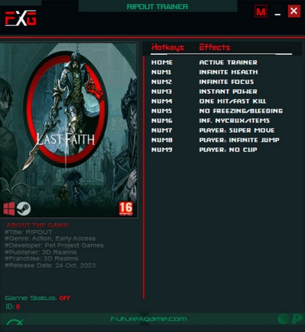 《最后的信仰》v1.0-v1.1.2九項(xiàng)修改器FutureX版