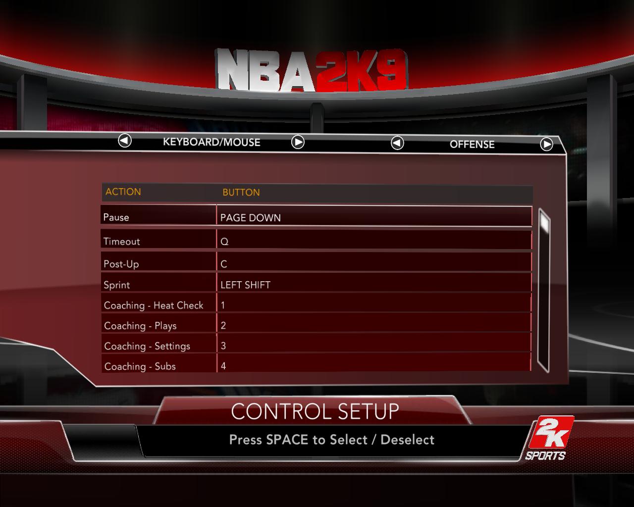 NBA2K9 我的鍵盤設置（圖）