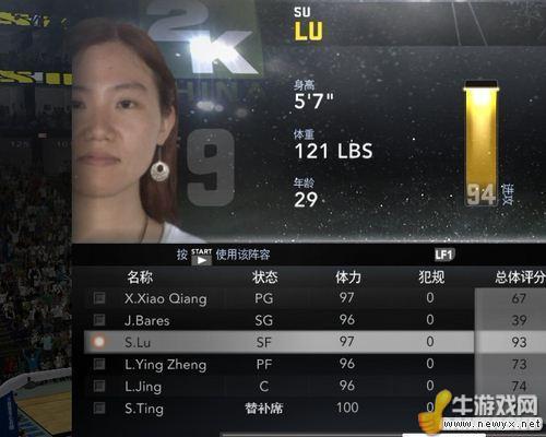 《NBA 2K12》中國女籃 兒童球隊隱藏代碼全表