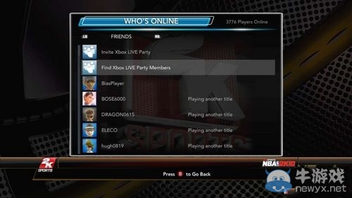 《NBA 2K10》更新后多人連線測試