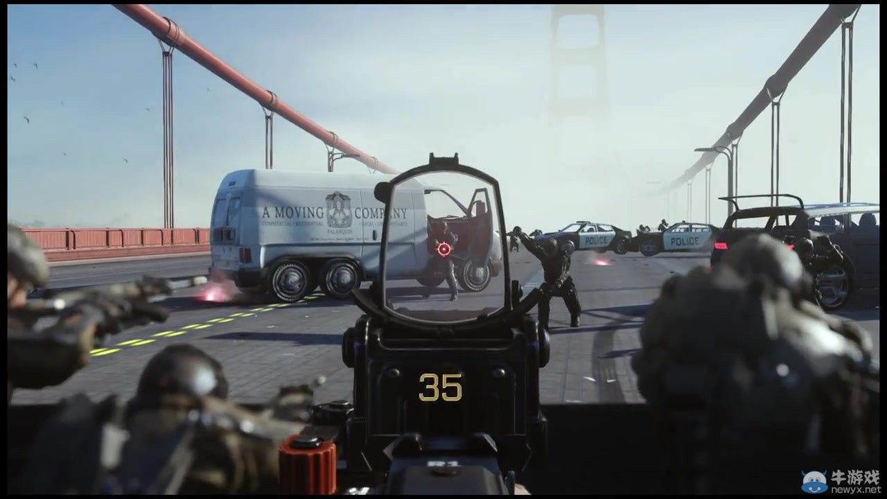 《使命召喚11：高級戰爭》（Call of Duty：Advanced Warfare）新預告金門大橋崩塌：未來武器顯神威！