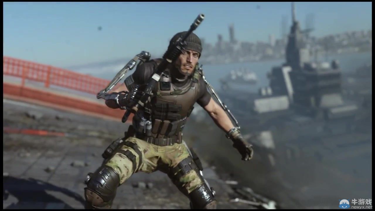 《使命召喚11：高級戰爭》（Call of Duty：Advanced Warfare）新預告金門大橋崩塌：未來武器顯神威！