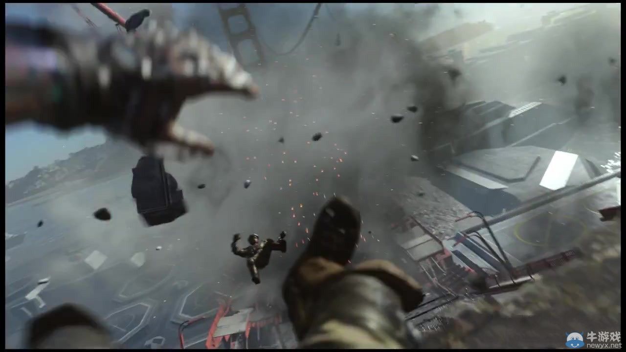 《使命召喚11：高級戰爭》（Call of Duty：Advanced Warfare）新預告金門大橋崩塌：未來武器顯神威！