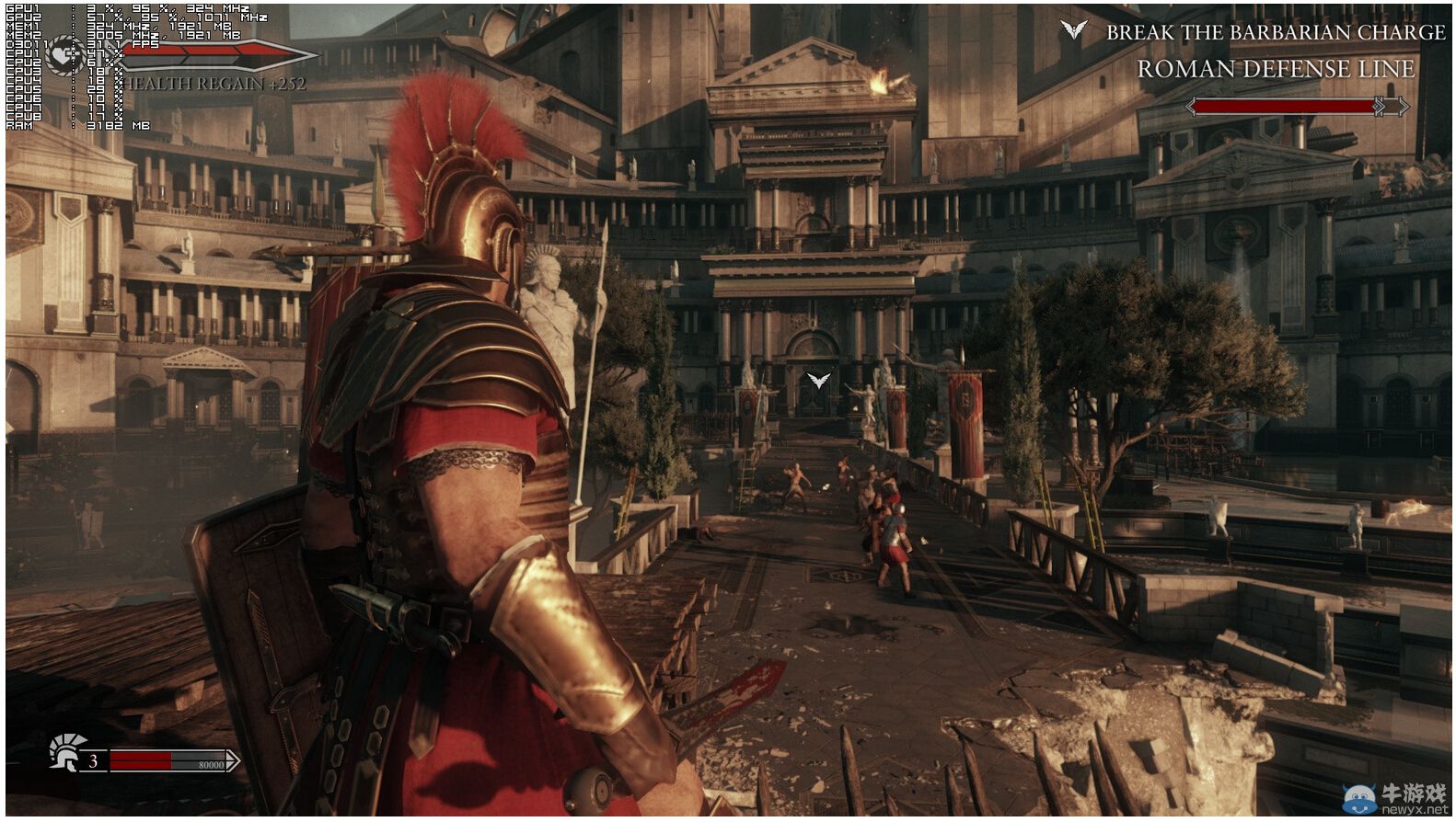 Crytek《Ryse：羅馬之子》高畫質(zhì)與低畫質(zhì)截圖對比