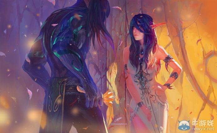 國人畫師《魔獸世界》主題插畫欣賞 蛋哥獻(xiàn)花泰蘭德!