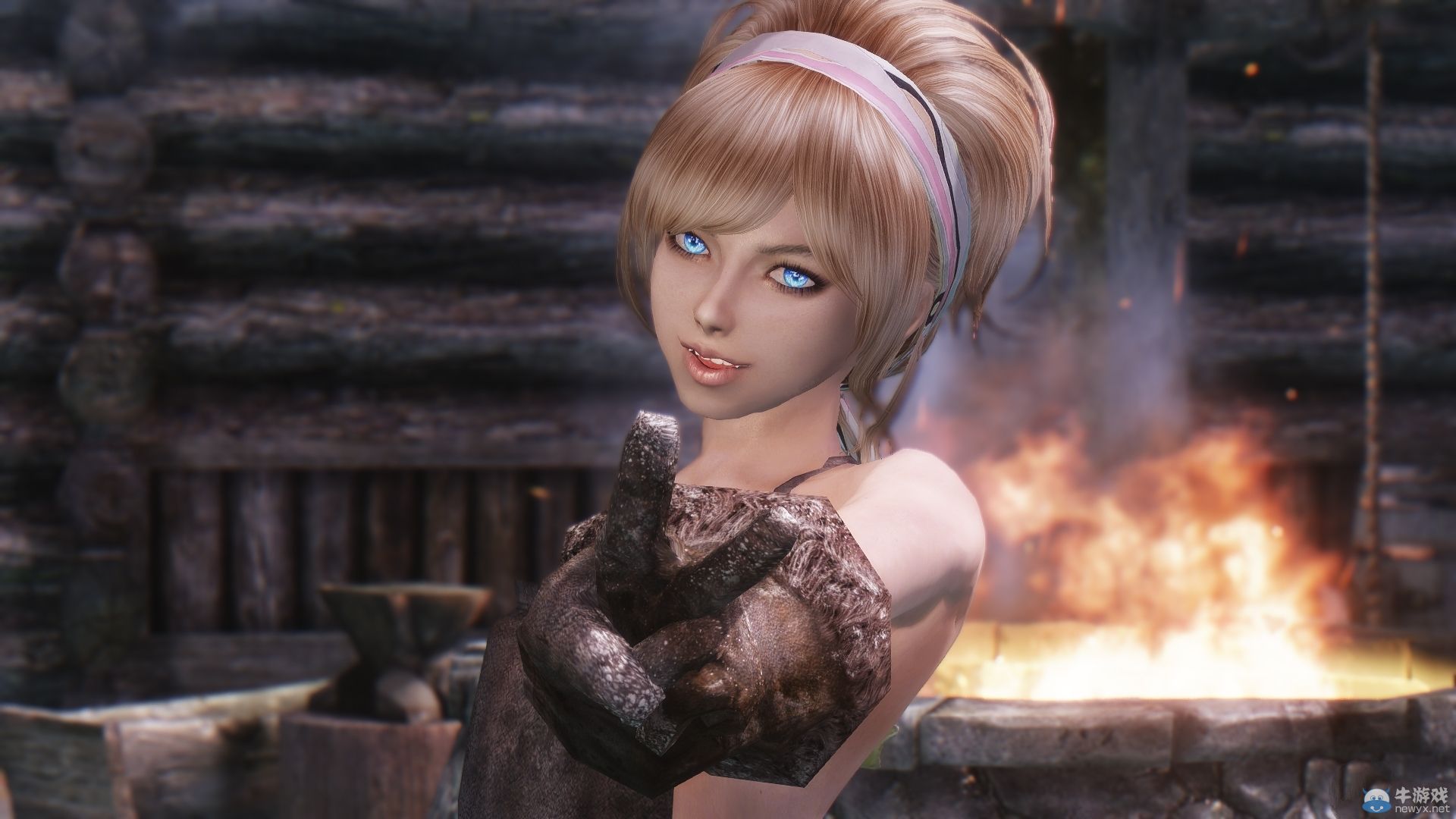 《上古卷軸5：天際》新MOD圖賞：俏皮妹酥胸半露！