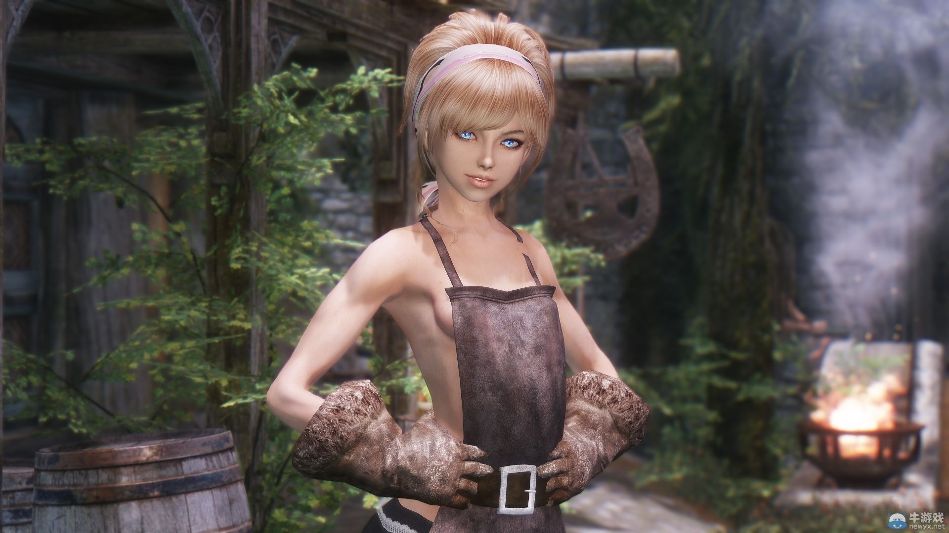 《上古卷軸5：天際》新MOD圖賞：俏皮妹酥胸半露！