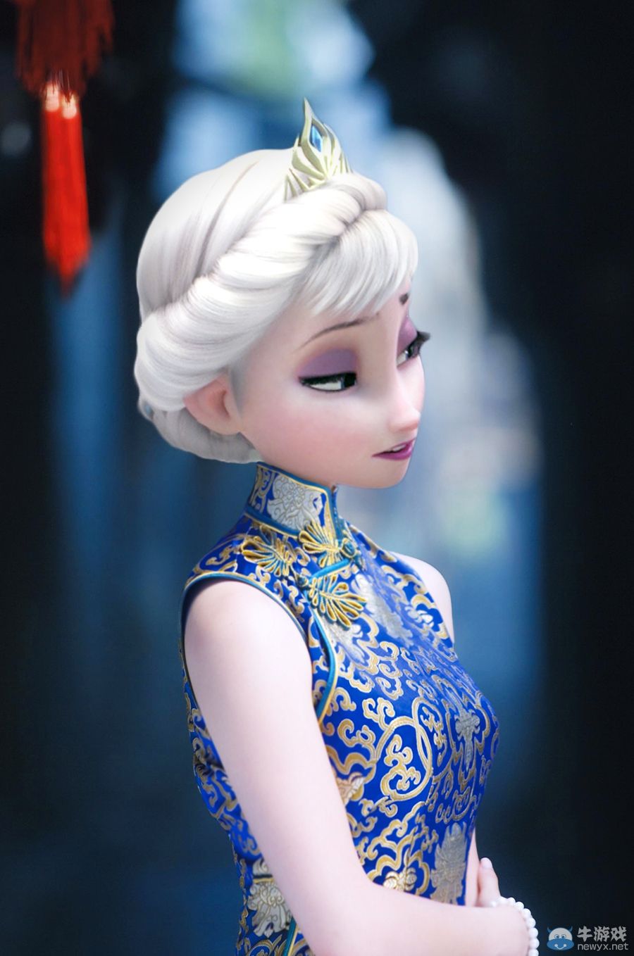 安娜穿著旗袍就是美!《冰雪奇緣》高清大圖欣賞