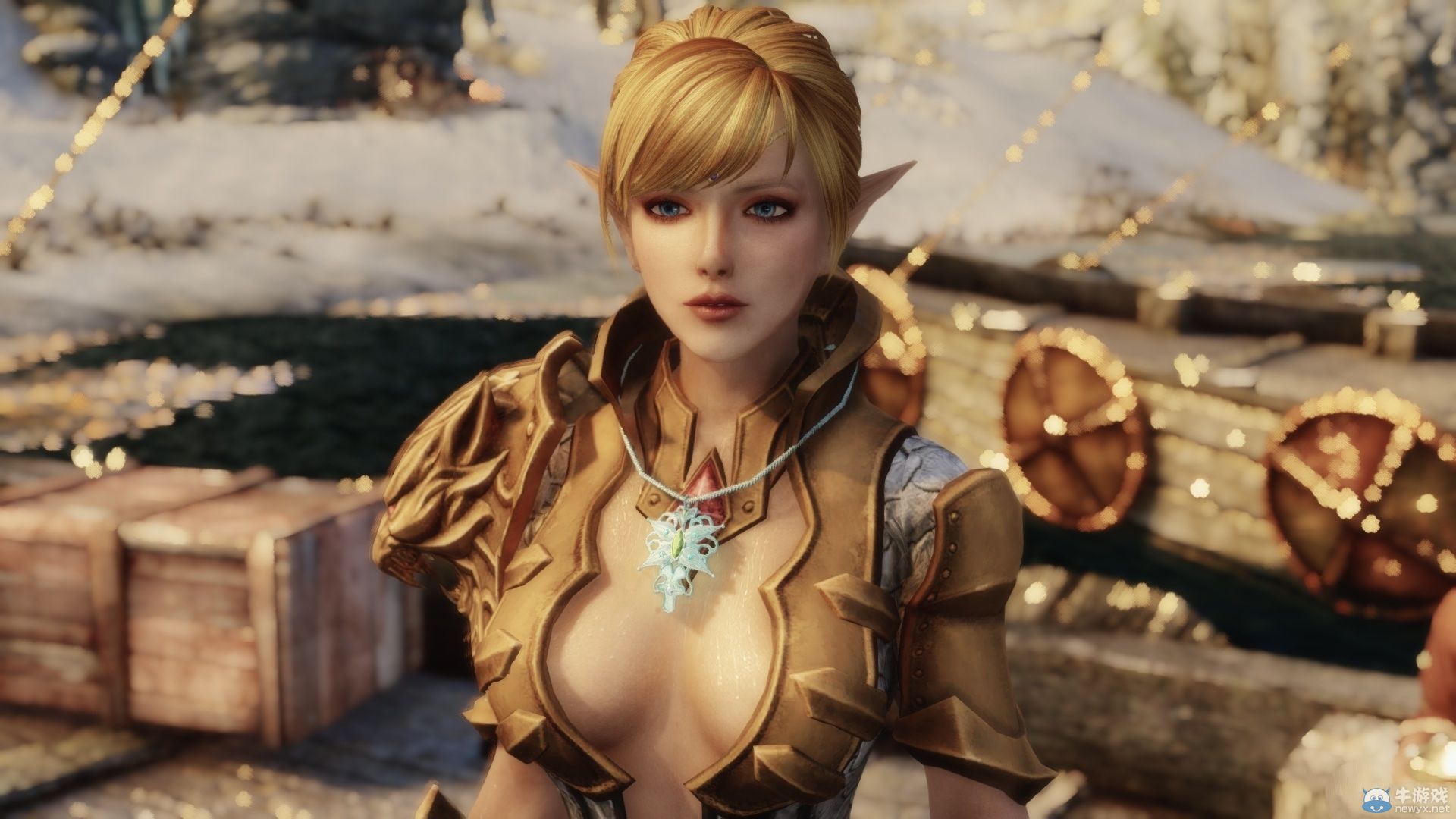 《上古卷軸5：天際》新MOD圖：精靈妹子胸口大開(kāi)！