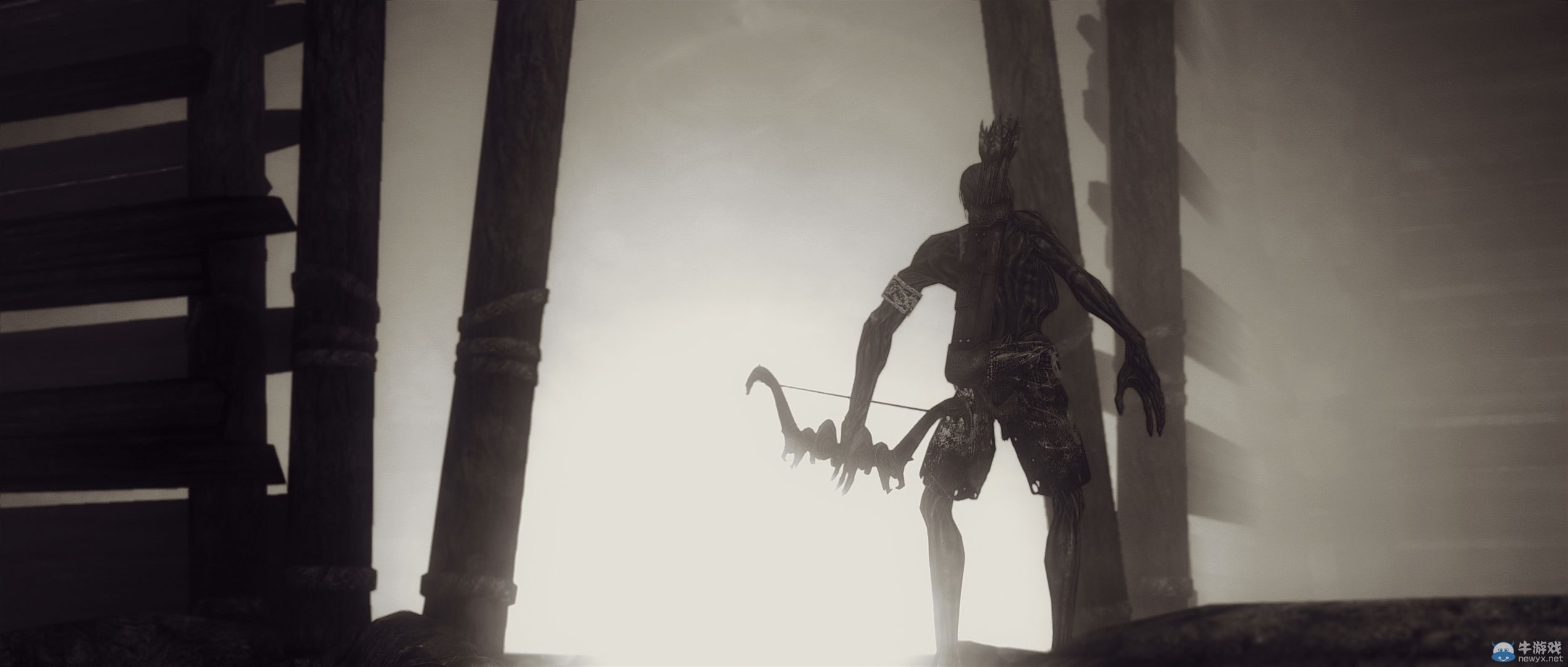 《上古卷軸5：天際》最新藝術截圖：柔和光影下的灰度美女