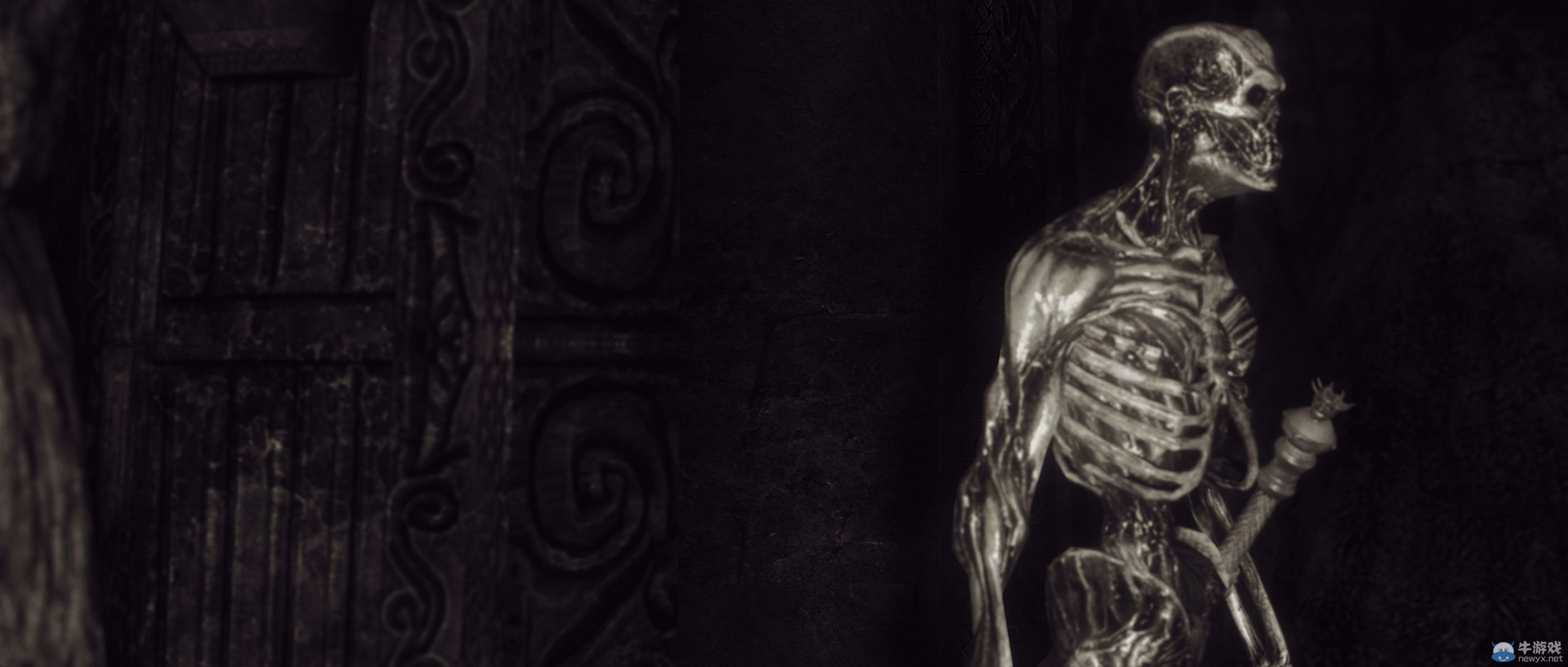 《上古卷軸5：天際》最新藝術截圖：柔和光影下的灰度美女