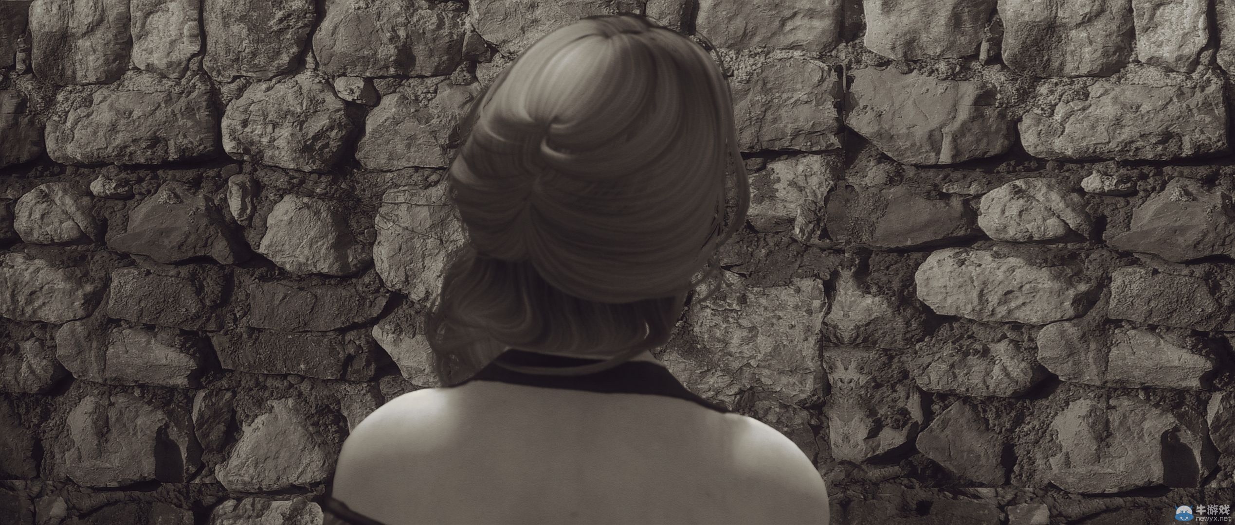 《上古卷軸5：天際》最新藝術截圖：柔和光影下的灰度美女