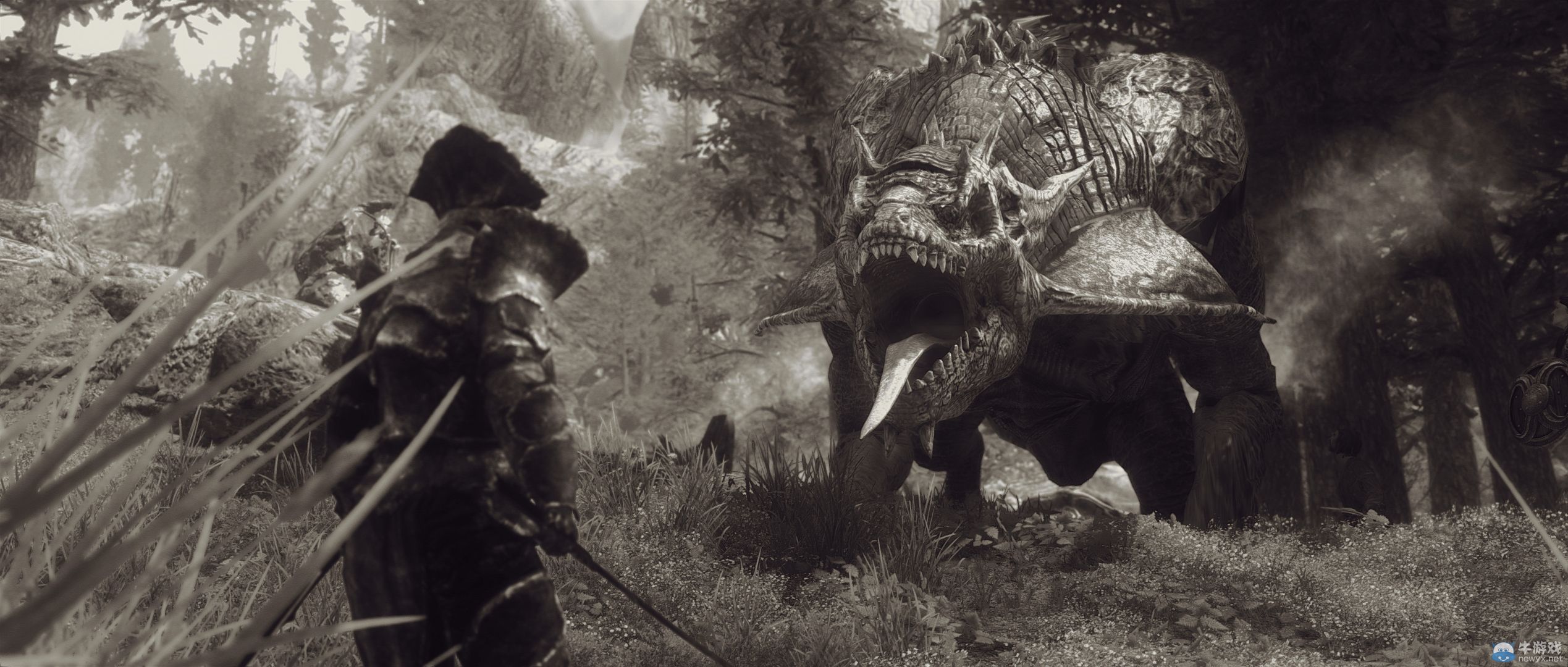 《上古卷軸5：天際》最新藝術截圖：柔和光影下的灰度美女