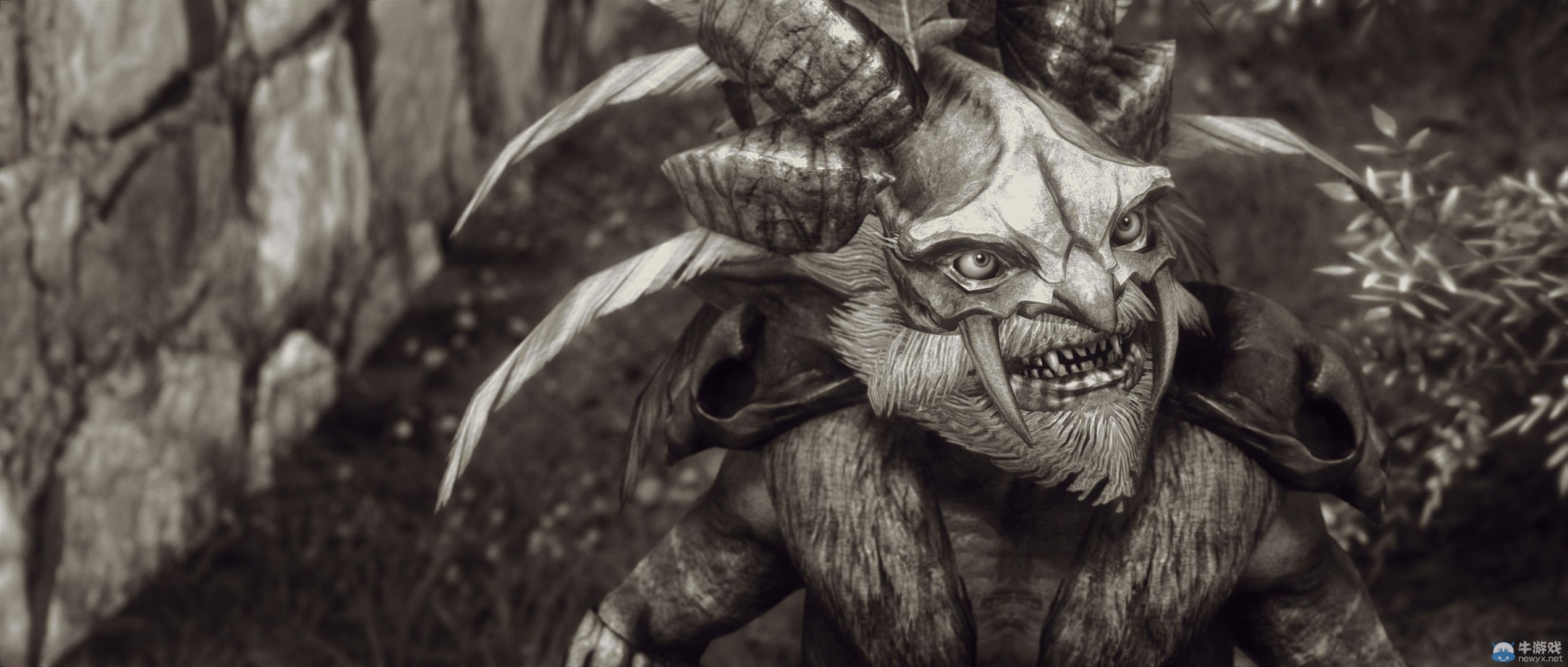 《上古卷軸5：天際》最新藝術截圖：柔和光影下的灰度美女