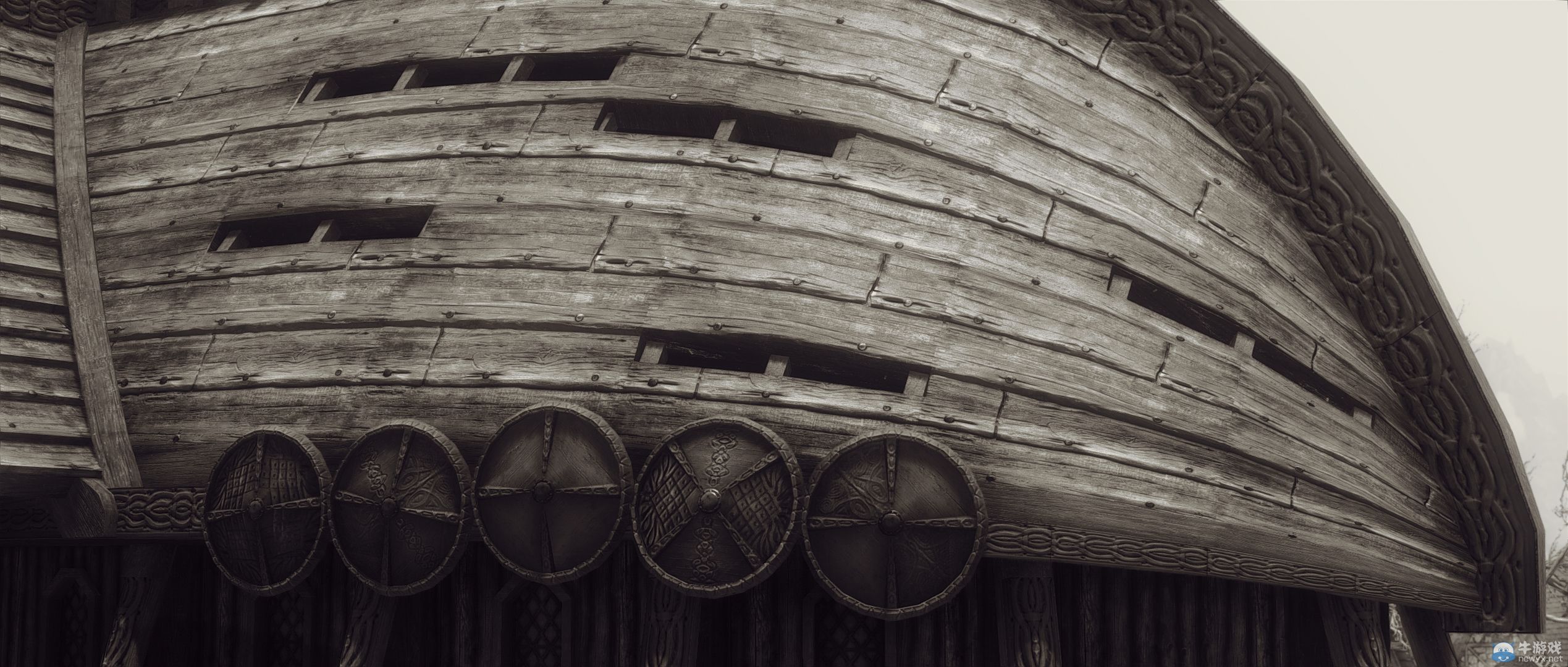 《上古卷軸5：天際》最新藝術截圖：柔和光影下的灰度美女