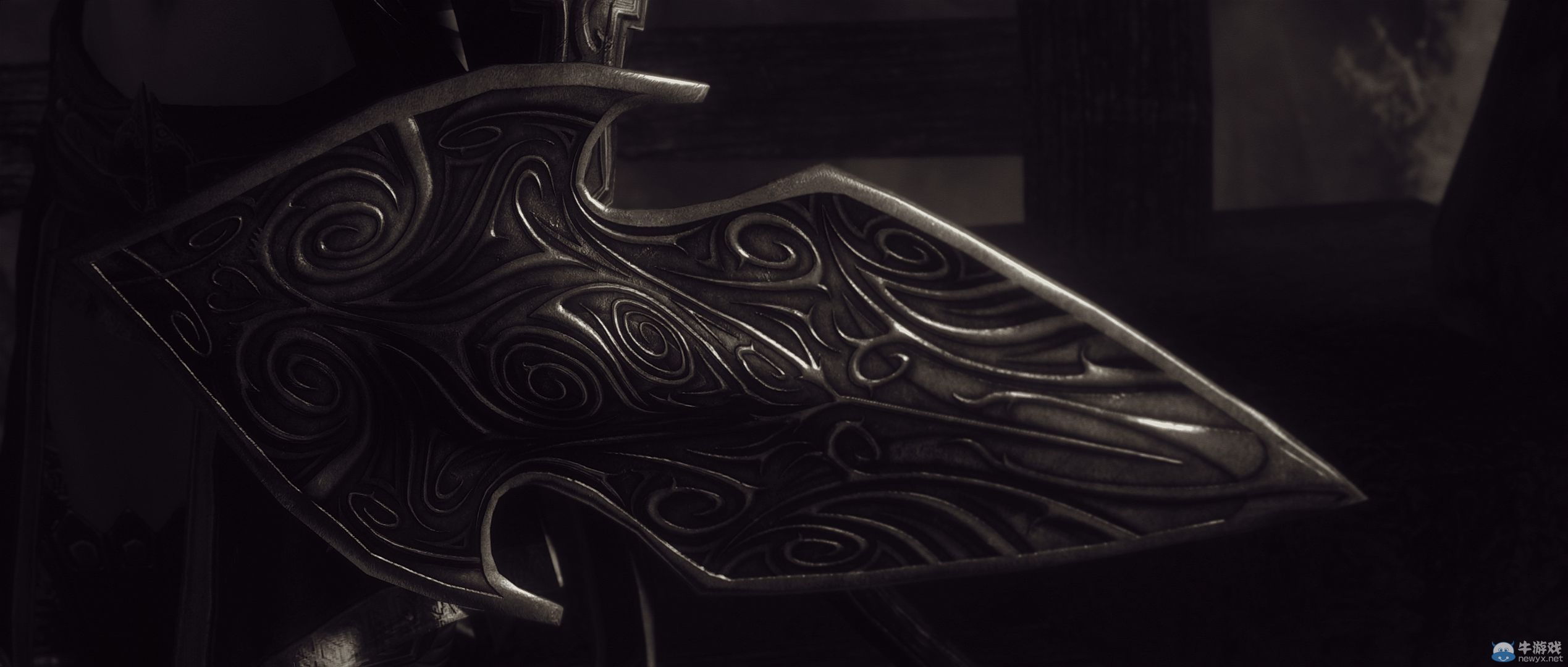 《上古卷軸5：天際》最新藝術截圖：柔和光影下的灰度美女