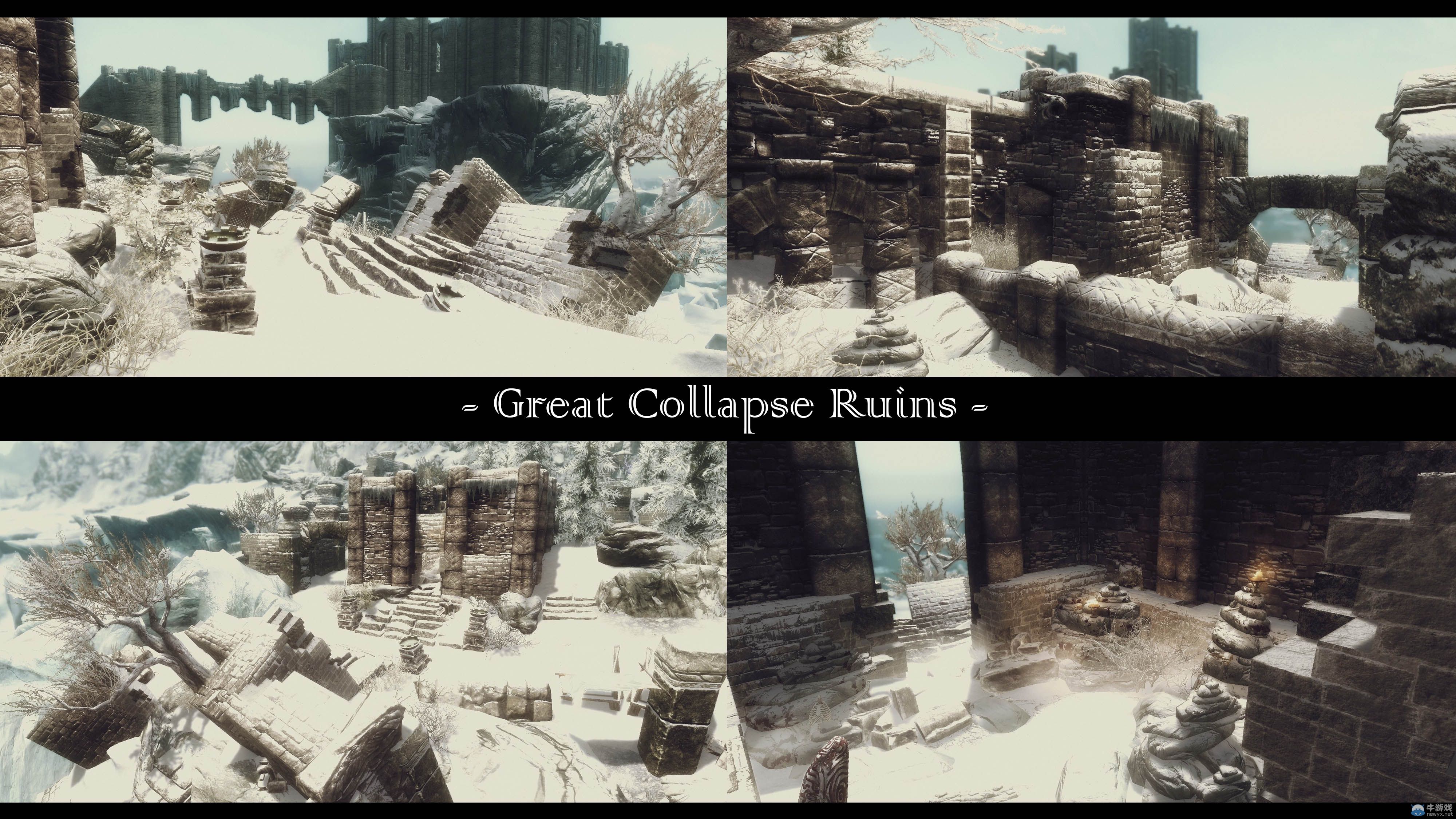 《上古卷軸5：天際》最新區(qū)域整容MOD：冬域之城白雪皚皚