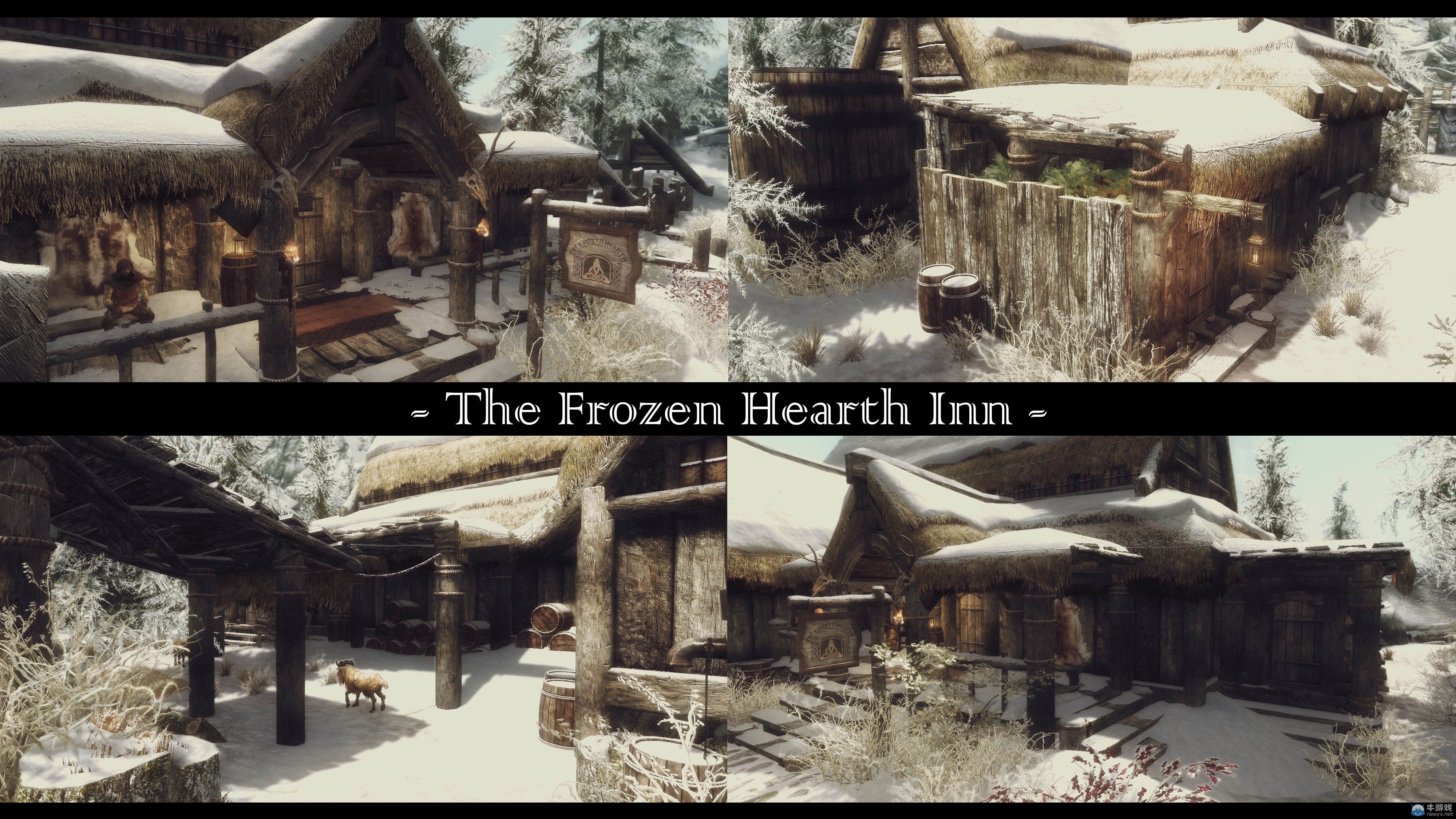 《上古卷軸5：天際》最新區(qū)域整容MOD：冬域之城白雪皚皚