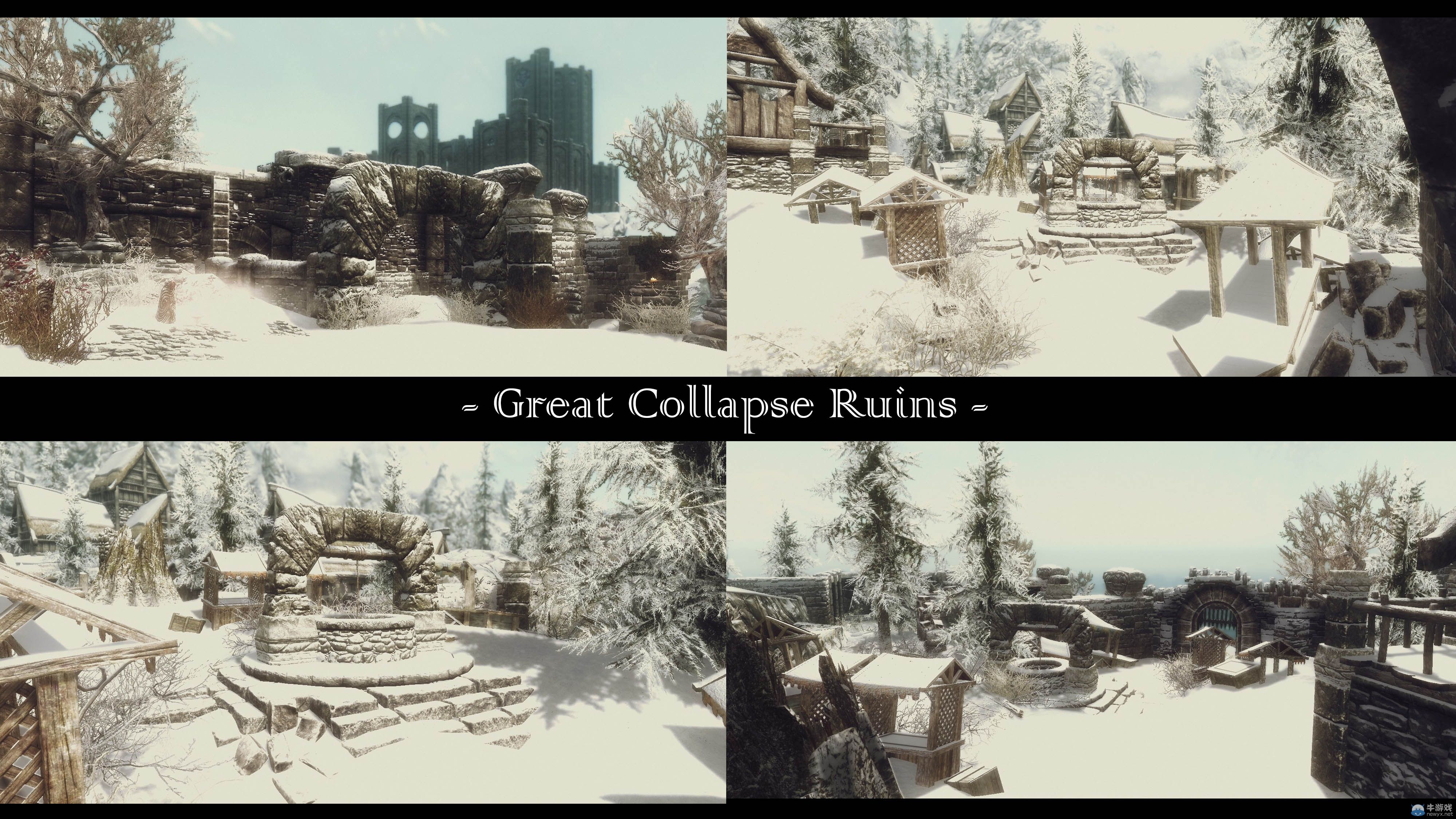 《上古卷軸5：天際》最新區(qū)域整容MOD：冬域之城白雪皚皚