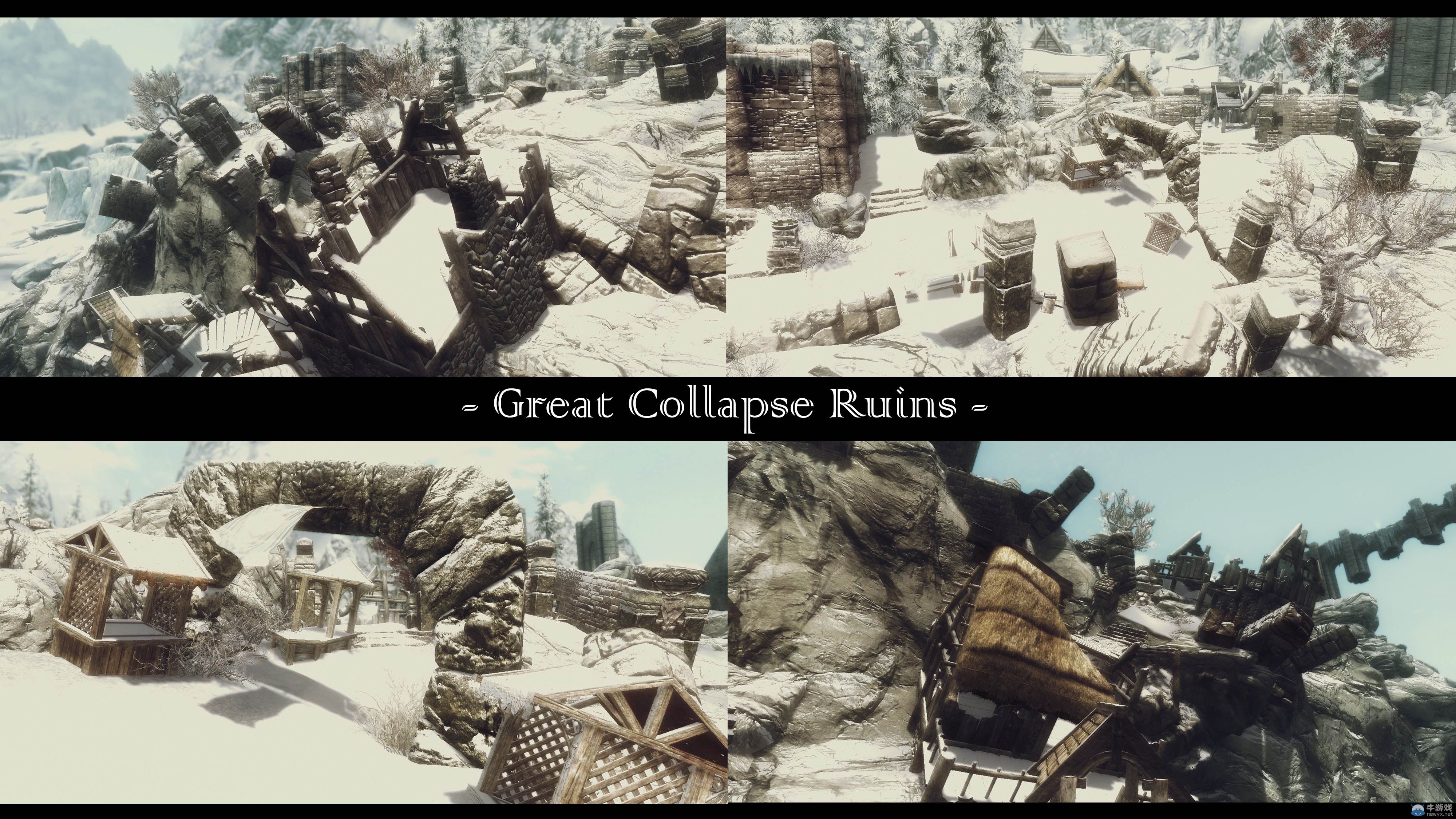 《上古卷軸5：天際》最新區(qū)域整容MOD：冬域之城白雪皚皚