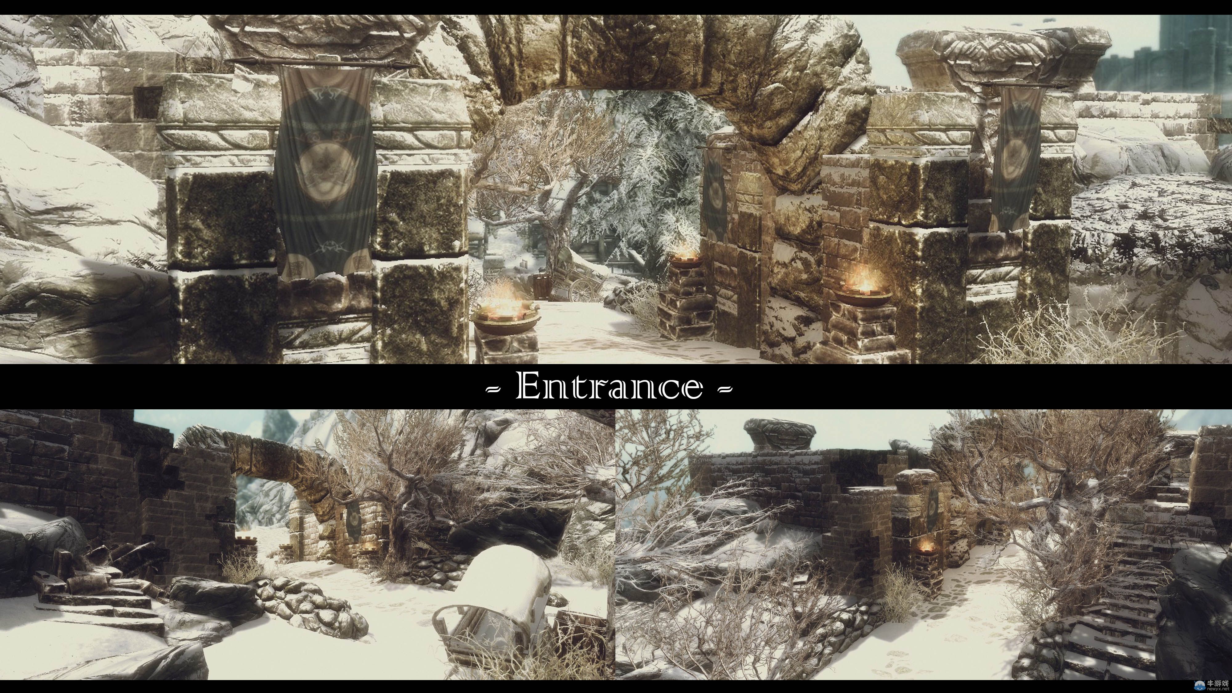 《上古卷軸5：天際》最新區(qū)域整容MOD：冬域之城白雪皚皚