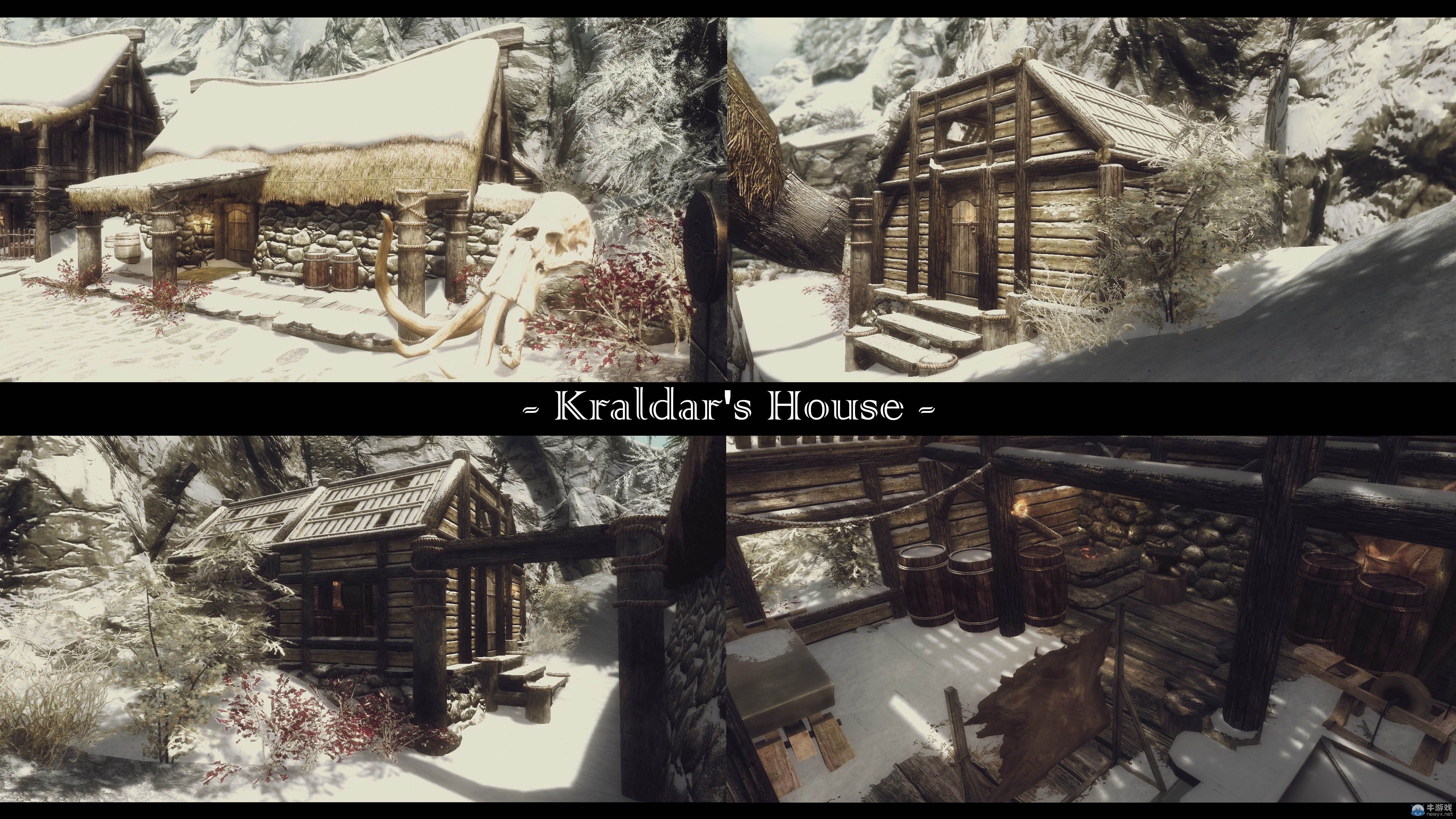 《上古卷軸5：天際》最新區(qū)域整容MOD：冬域之城白雪皚皚