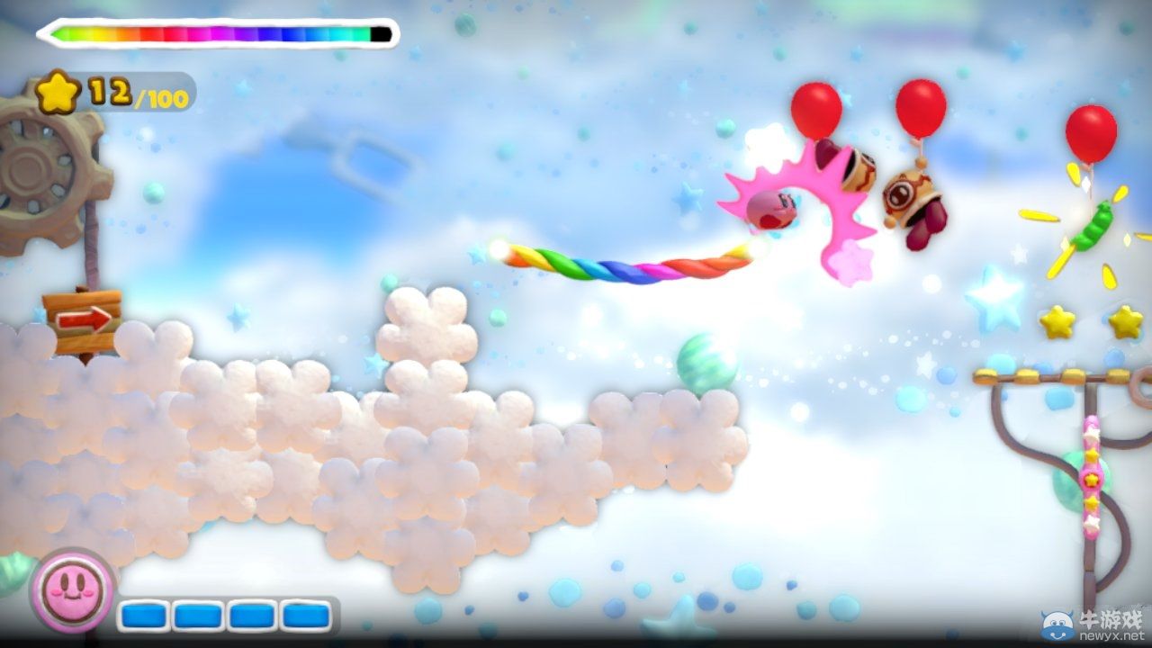 《觸摸卡比：彩虹軌道》多張新圖展示游戲關卡