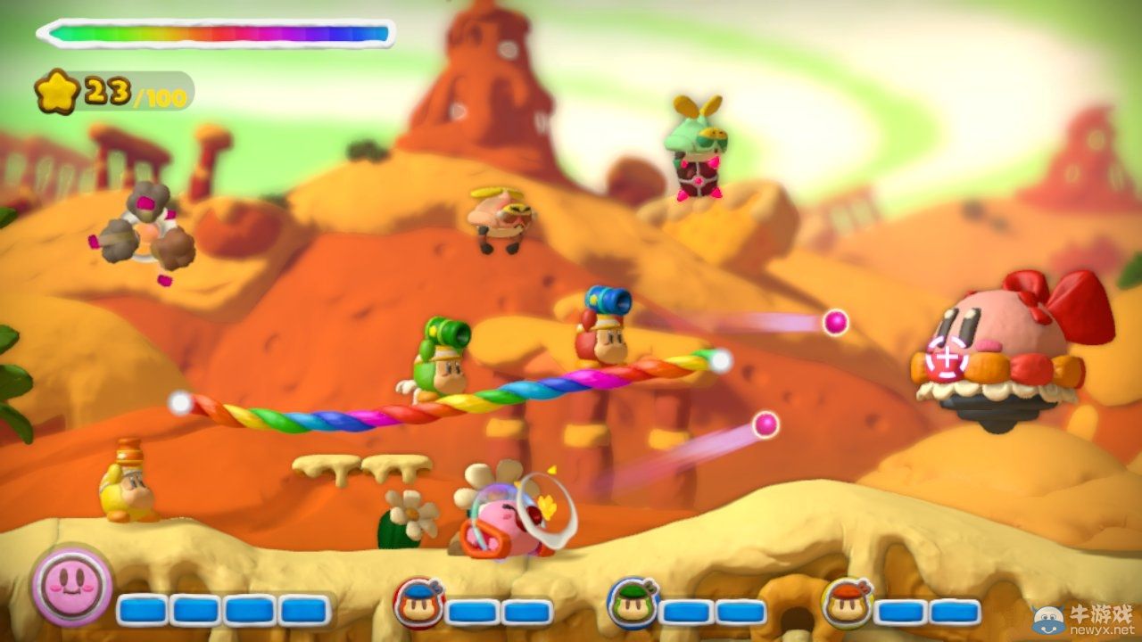 《觸摸卡比：彩虹軌道》多張新圖展示游戲關卡