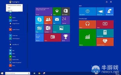 Win10新的開(kāi)始菜單與桌面曝光 變化不大