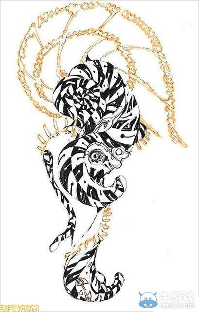 《數碼寶貝故事》捕食者設定圖：大暮維人設計