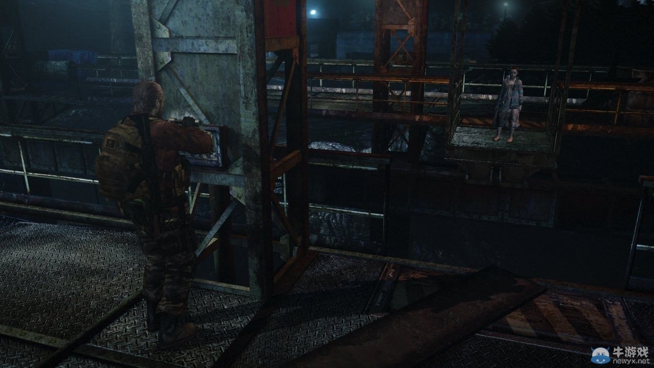 《生化危機：啟示錄2》第四章截圖：巴瑞大叔遭喪尸圍攻