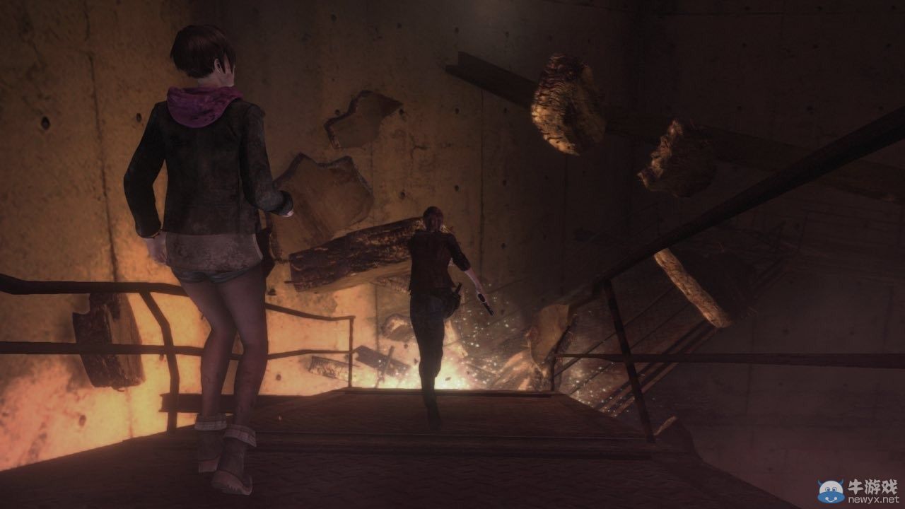 《生化危機：啟示錄2》第四章截圖：巴瑞大叔遭喪尸圍攻