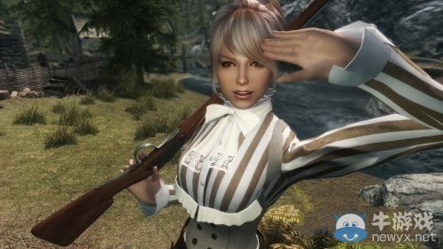 《上古卷軸5：天際》火槍手MOD演示：美女舉槍大戰