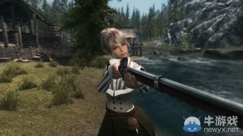 《上古卷軸5：天際》火槍手MOD演示：美女舉槍大戰