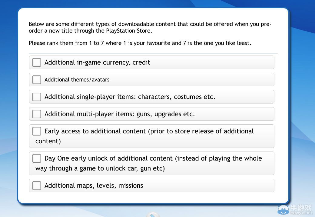 PS商店發放問卷：正考慮為預購游戲提供更多福利