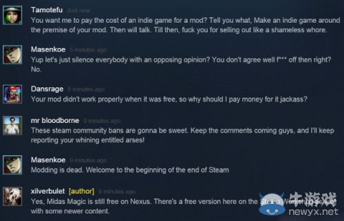 Valve支持在Steam平臺mod付費 作者福音？