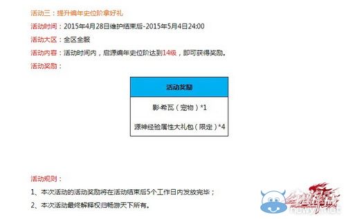 《幻想神域》勞動節特別版福利祭