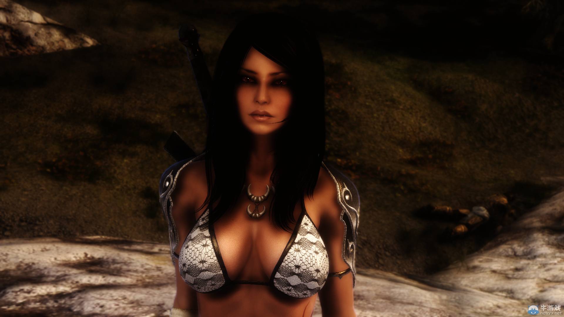 《上古卷軸5：天際》最美女體MOD新圖：蕾絲面具掩藏嬌羞面容