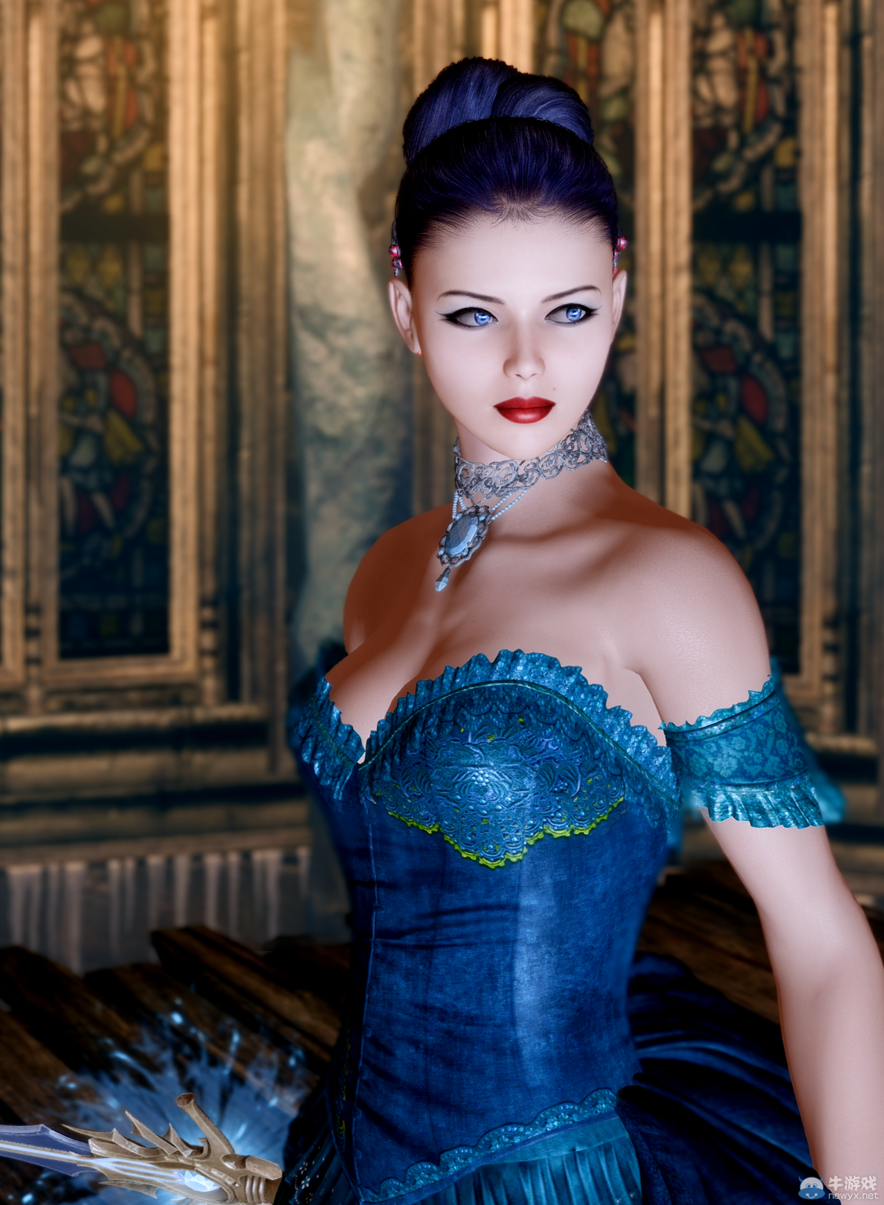 《上古卷軸5：天際》最美女體MOD新圖：蕾絲面具掩藏嬌羞面容