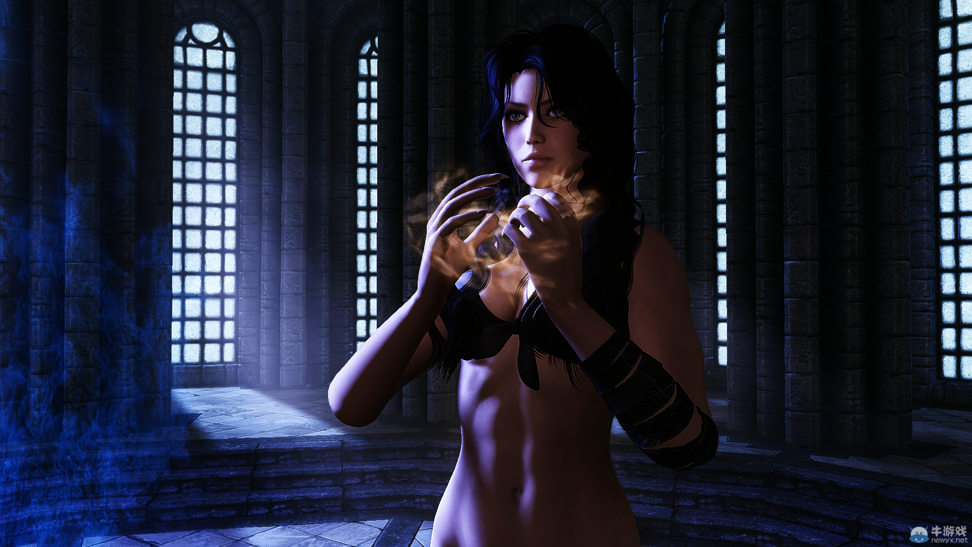 《上古卷軸5：天際》最美女體MOD新圖：蕾絲面具掩藏嬌羞面容