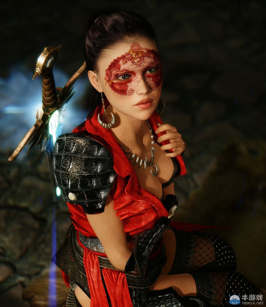 《上古卷軸5：天際》最美女體MOD新圖：蕾絲面具掩藏嬌羞面容