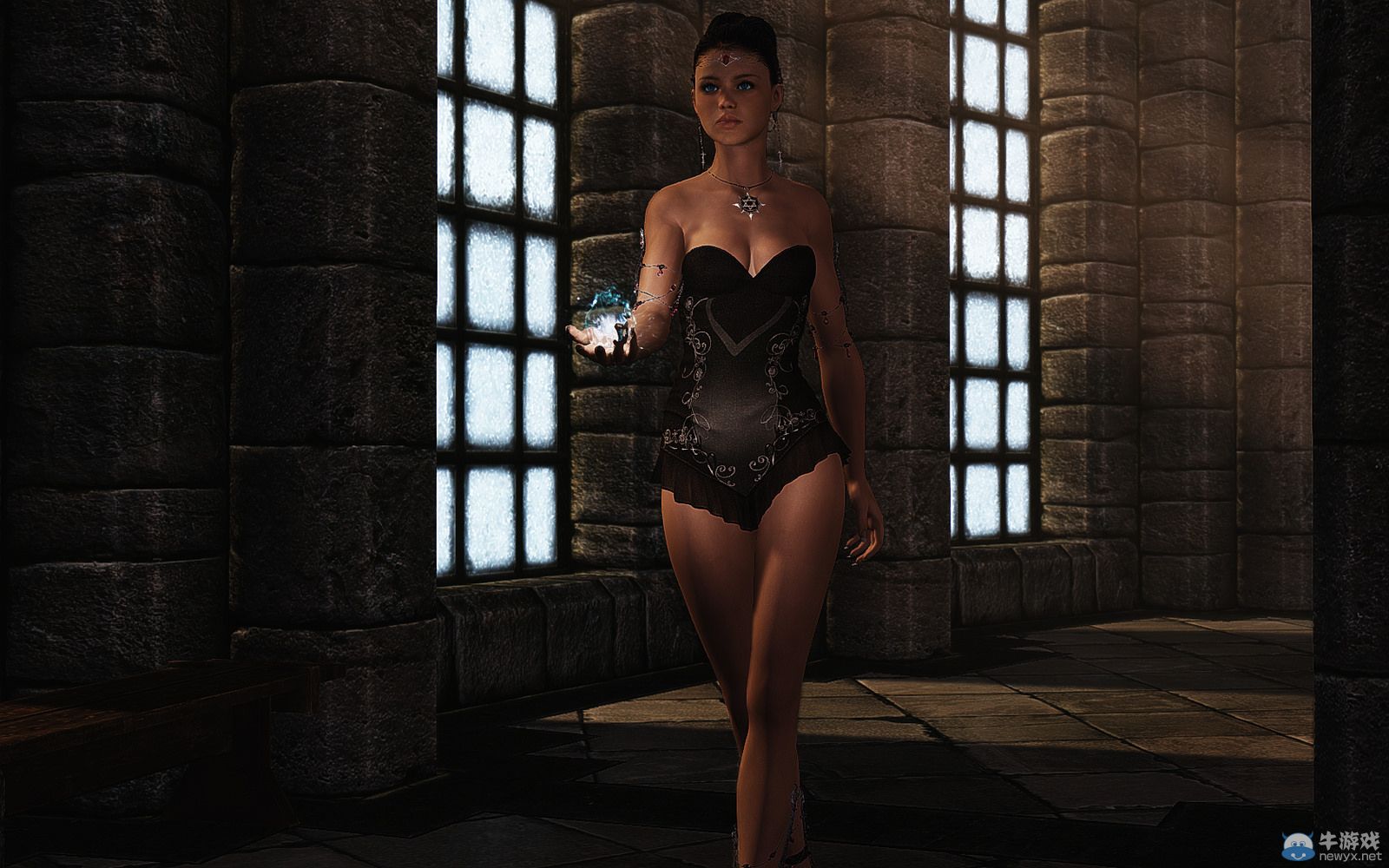 《上古卷軸5：天際》最美女體MOD新圖：蕾絲面具掩藏嬌羞面容