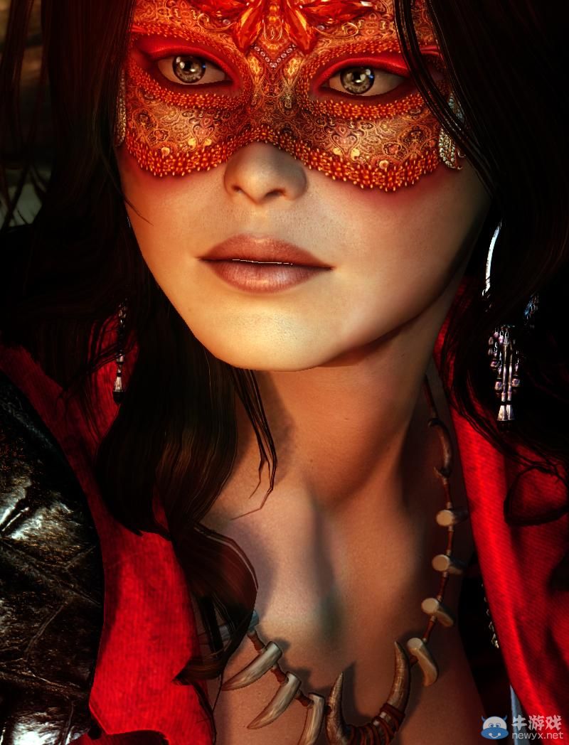 《上古卷軸5：天際》最美女體MOD新圖：蕾絲面具掩藏嬌羞面容