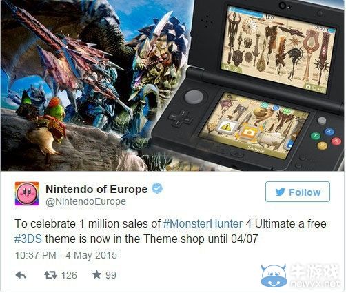 《怪物獵人4G》歐美銷量超百萬：舉行紀念活動