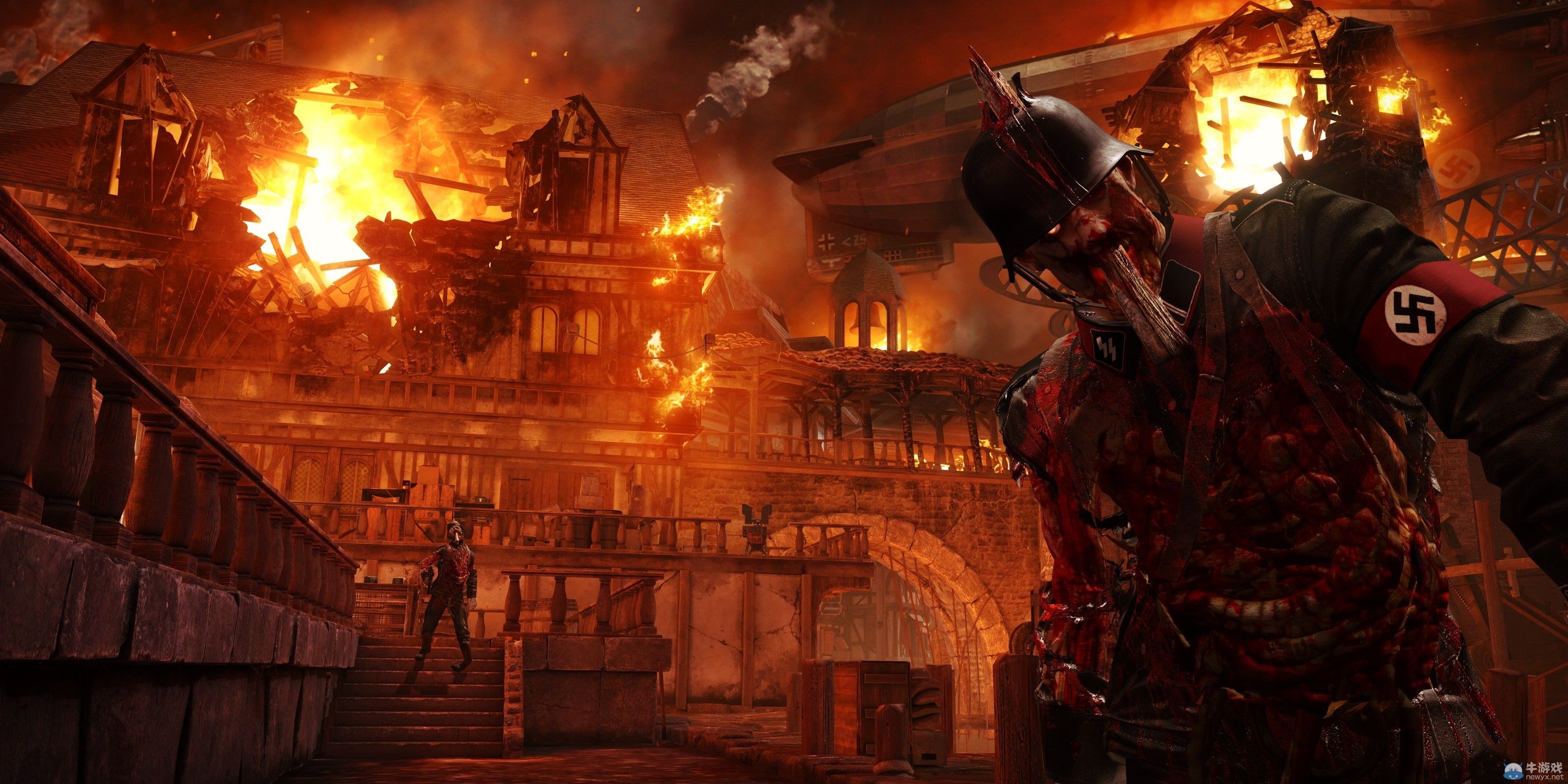 《德軍總部：舊血脈》高分辨率截圖：進擊的德國兵