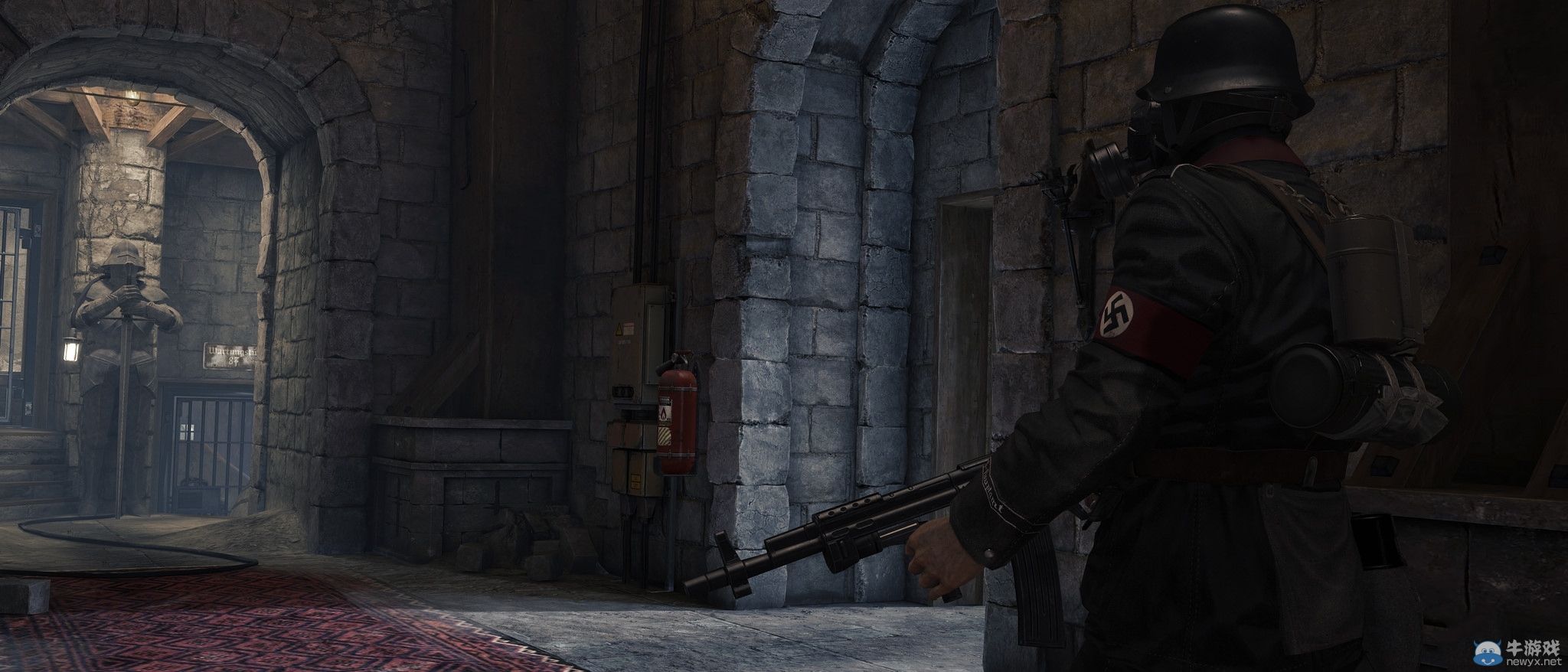 《德軍總部：舊血脈》高分辨率截圖：進擊的德國兵