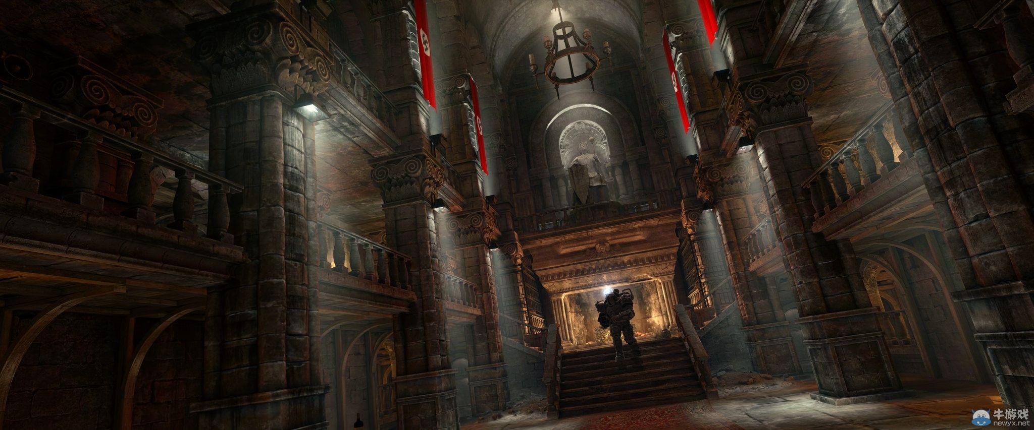 《德軍總部：舊血脈》高分辨率截圖：進擊的德國兵