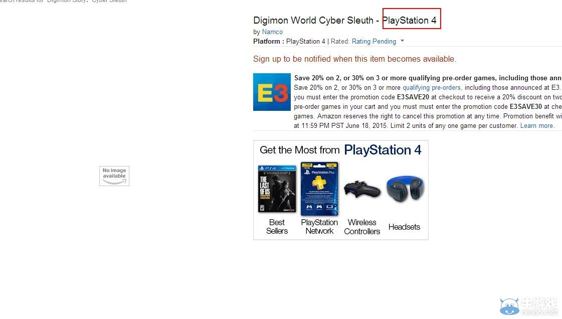 亞馬遜上架《數碼寶貝故事：賽博偵探》PS4版本：又是臨時工干的？