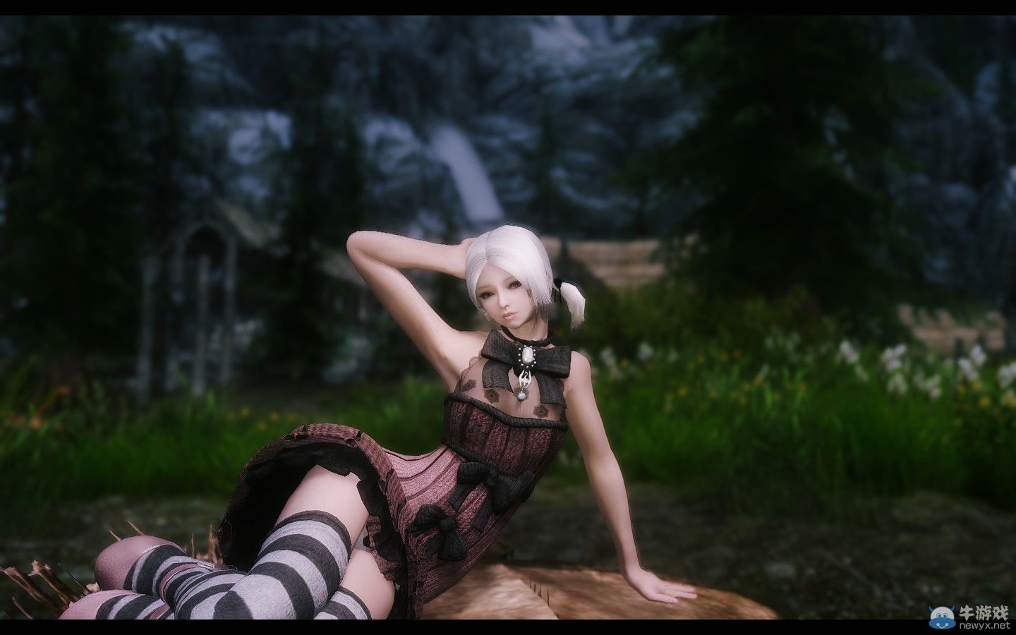 《上古卷軸5：天際》自建人物MOD：可愛鄰家少女絲襪制服誘惑